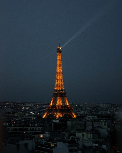 Eiffel Tower by Night in Paris