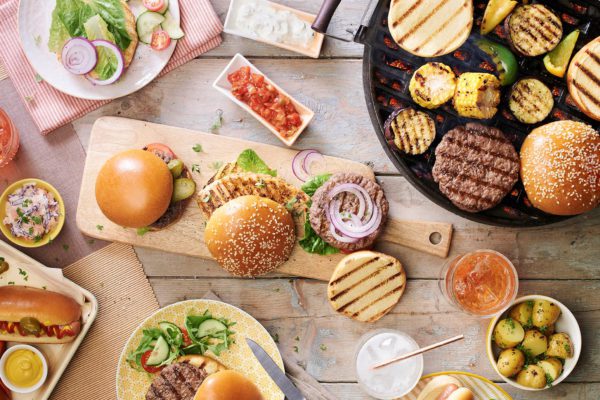 Table Spread Fully Covered With St Pierre BBQ Food